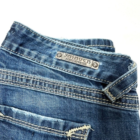 ReRock For Express Jeans Womens 4 Short Blue Denim Skinny Cotton Spandex LA - Picture 2 of 15